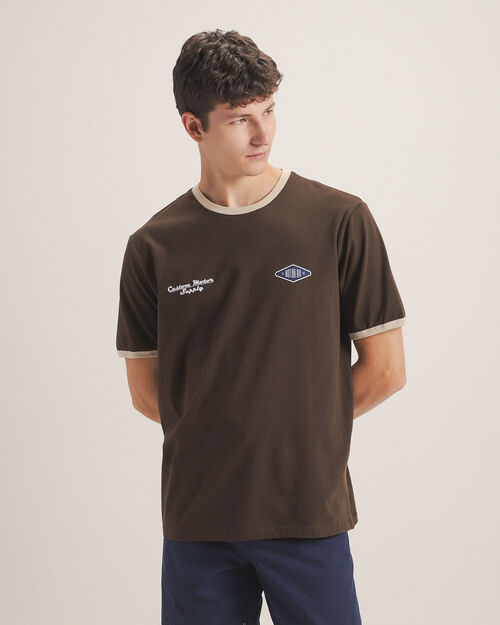 Playera Caf&eacute; Manga Corta