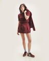 Falda Mini Roja,ROJO VINO