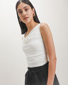 Top Blanco Drapeado,BLANCO HUESO