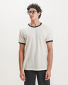 Playera Regular Azul,BLANCO HUESO