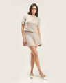 Falda Mini Beige,BLANCO HUESO