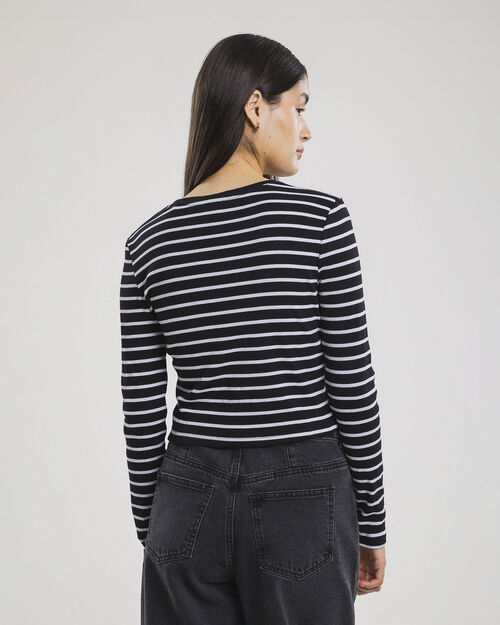 Playera Cropped Manga Larga