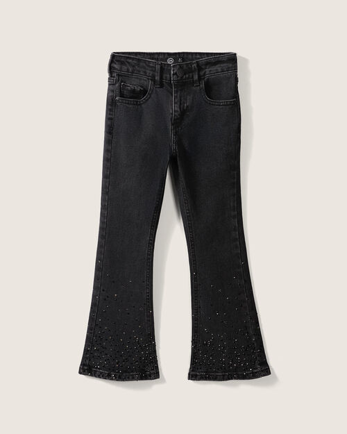Jeans Negro Con Brillos