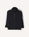 Sudadera Negra Zipper,NEGRO