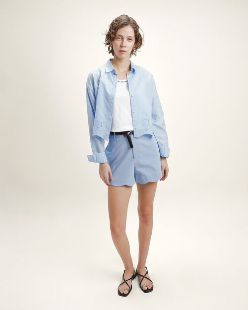 Camisa Azul Eyelet