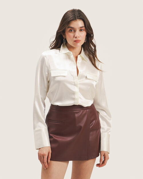 Camisa Beige Satinada