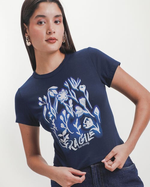 Playera Cropped Flores