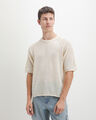 Playera Tejido Acanalado,BLANCO HUESO