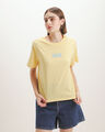 Playera Gr&aacute;fico Rosa,AMARILLO CLARO