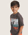 Playera Fit Relaxed Estampada,GRIS