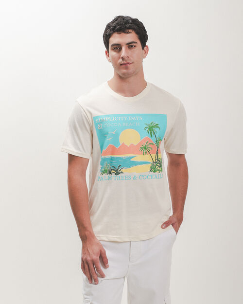 Playera Beige Con Gr&aacute;fico