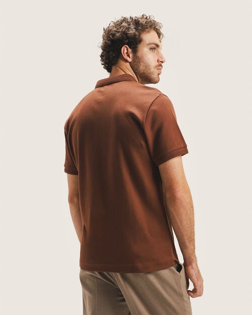 Polo Beige Manga Corta