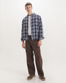 Camisa Estampada Cuadros,AZUL P1
