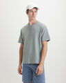 Playera B&aacute;sica Textura,AZUL EMPOLVADO