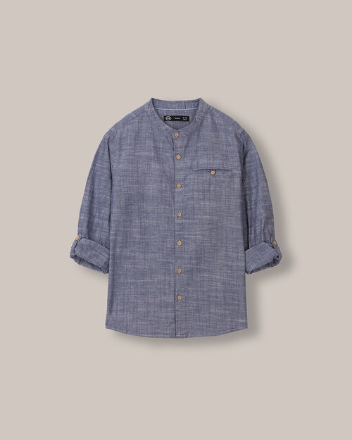 Camisa Azul Manga Larga