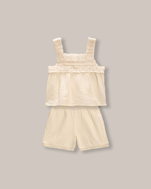 Conjunto De Blusa Y Short Crochet