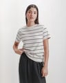 Playera B&aacute;sica Rayas,BLANCO P1
