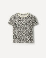 Playera Azul Estampada,CREMA