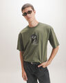 Playera Boxy Gr&aacute;fico,OLIVO