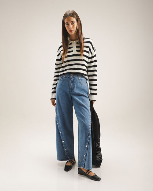 Jeans Botones Met&aacute;licos