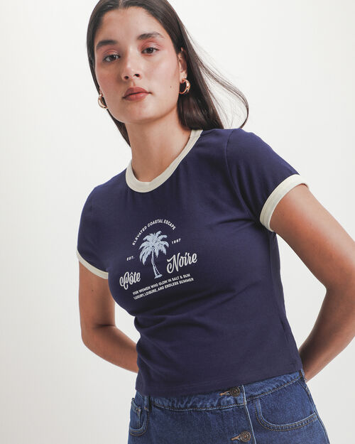 Playera Baby Tee Azul
