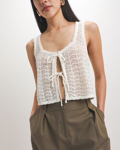 Top Beige Lazos