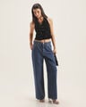 Jeans Azul Wide Leg,AZUL MARINO