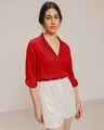 Blusa Túnica Manga 3/4,ROJO