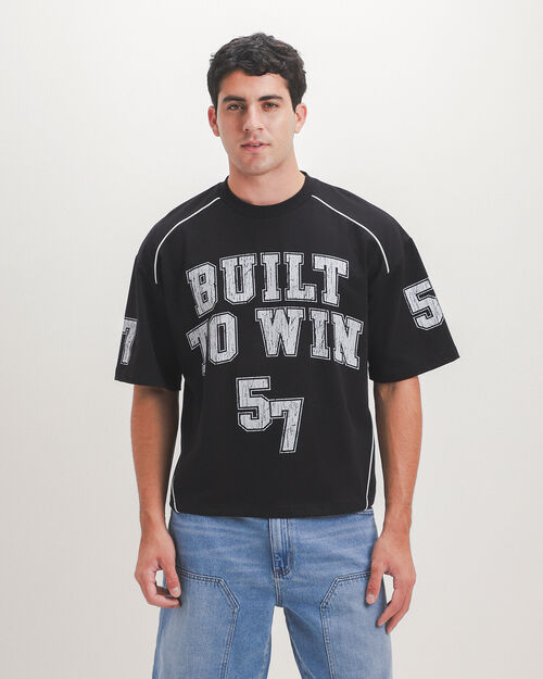 Playera Negra Estampada