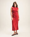 Falda Midi Negra,ROJO