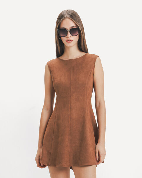 Vestido Peplum Caf&eacute;