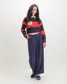 Pantal&oacute;n Bot&oacute;n Wide Leg,AZUL MARINO