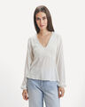 Blusa Beige Smock,CRUDO