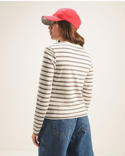 Playera Beige Rayas