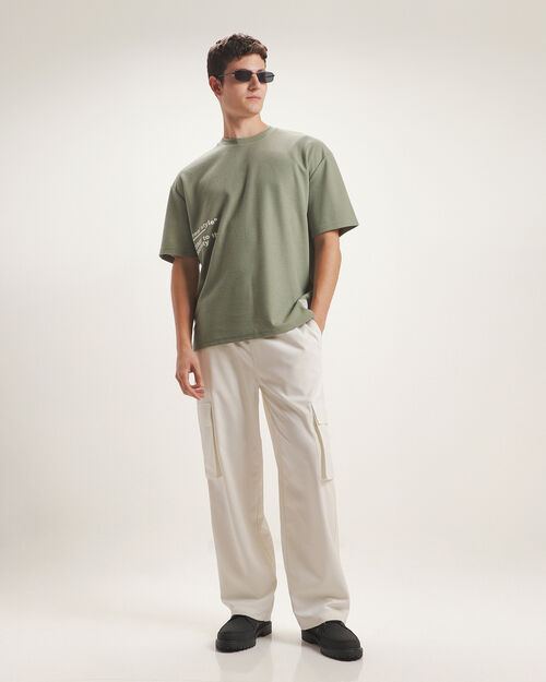 Pantal&oacute;n Blanco Bolsillos Cargo