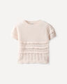 Top Beige De Punto,CRUDO