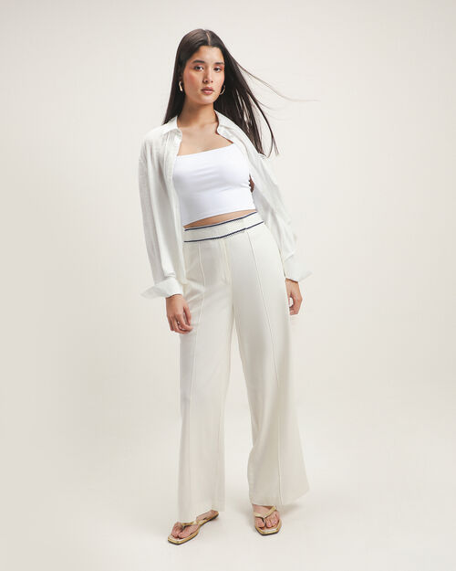 Pantal&oacute;n Blanco Wide Leg