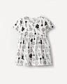 Vestido Estampado Mo&ntilde;os,CREMA