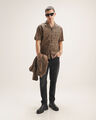 Camisa Diseño Animal Print,CAFE