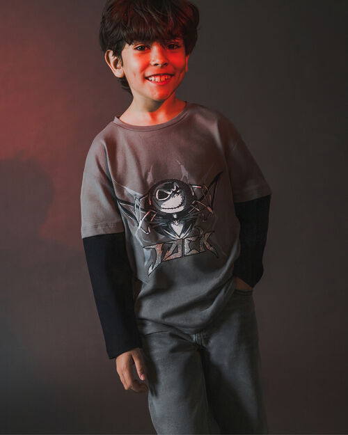 Playera Gris Estampado Jack