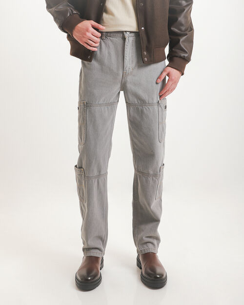Wide Leg Jeans Gris