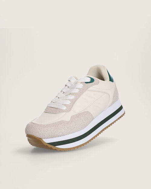 Tenis De Plataforma Blancos, BLANCO HUESO Tenis De Plataforma Blancos