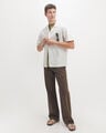 Camisa Verde Bolsillos,BLANCO HUESO