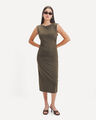 Vestido Negro Midi,VERDE BOSQUE
