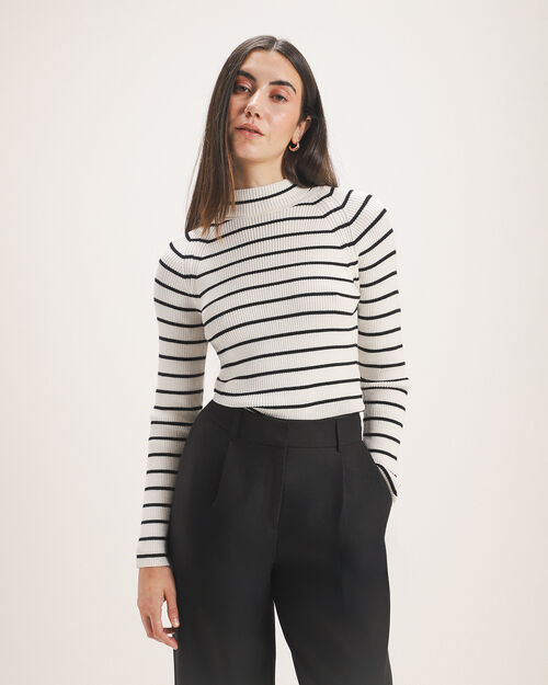 Top Manga Larga Rayas