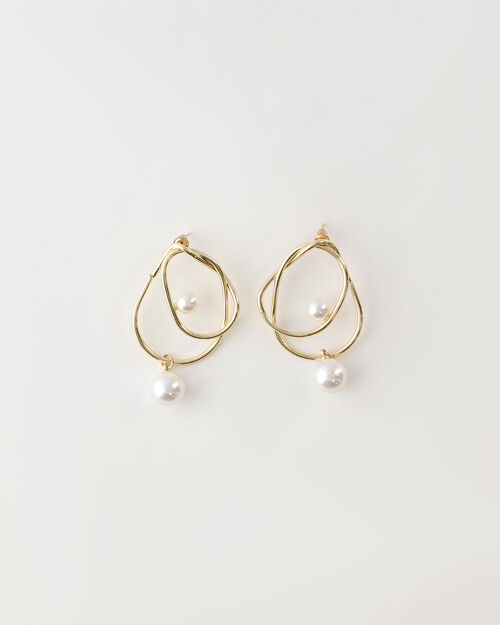 Aretes Dorados Perlas