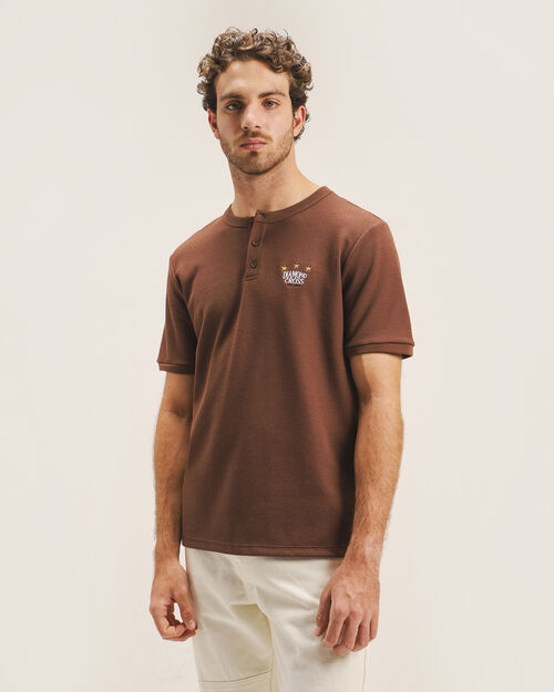 Playera Caf&eacute; Manga Corta