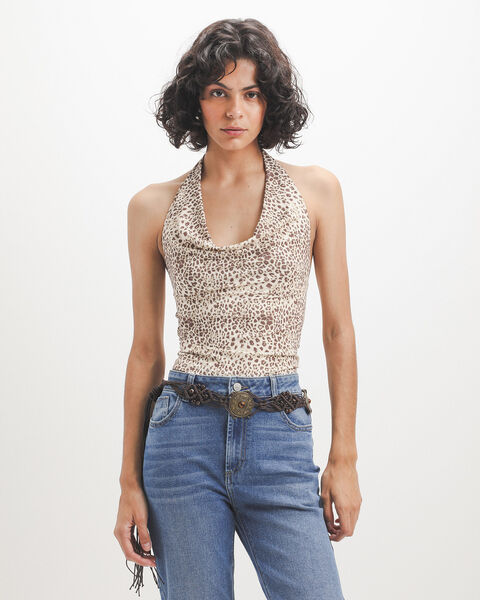 Top Halter Animal Print