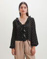 Blusa Caf&eacute; Volantes,NEGRO