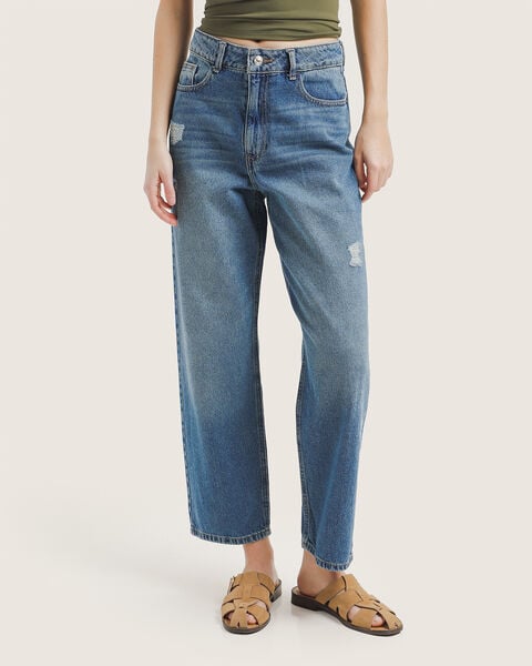 Jeans Fit Straight Destrucciones